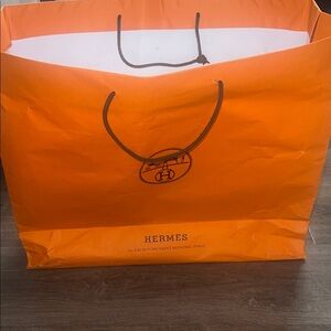 Large Hermes Orange Shopping Bag